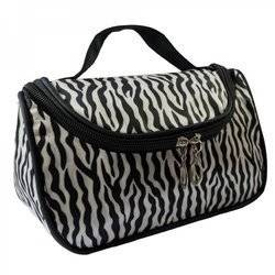 Cosmetic Organizer  Bag with Mirror Zebra