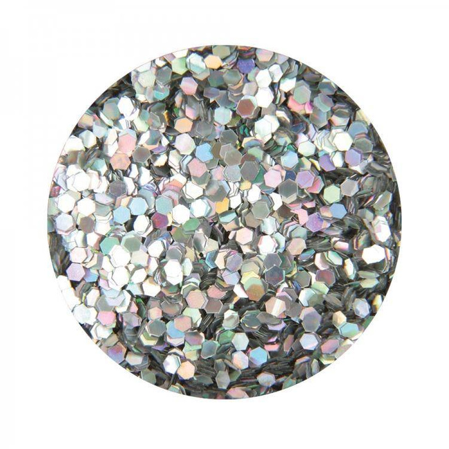 Honeycomb Hologram Glitter for Nails - Silver