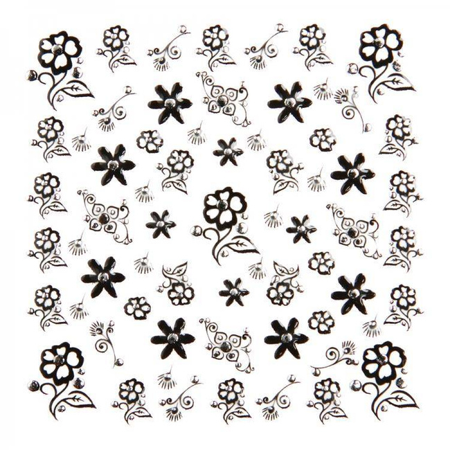 Flower nail stickers with zircons
