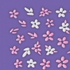 Adhesive Nail Art Decals - Pink & White Flowers with Leafs