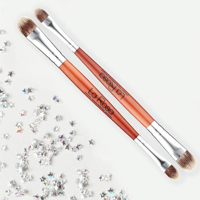 La Rosa Professional Wooden Double Eye Shadow Brush