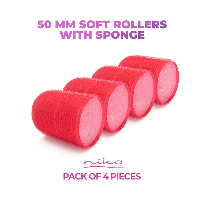 Large sleeping hair rollers with Velcro with a sponge - 50 mm