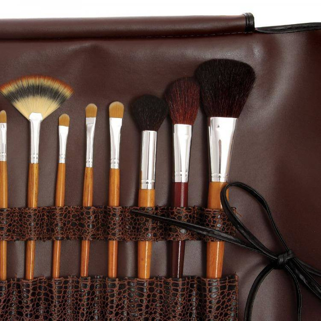 Makeup Brushes with Natural Bristles -15 pcs Set