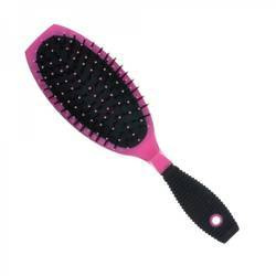 Hairbrush with a crimped handle
