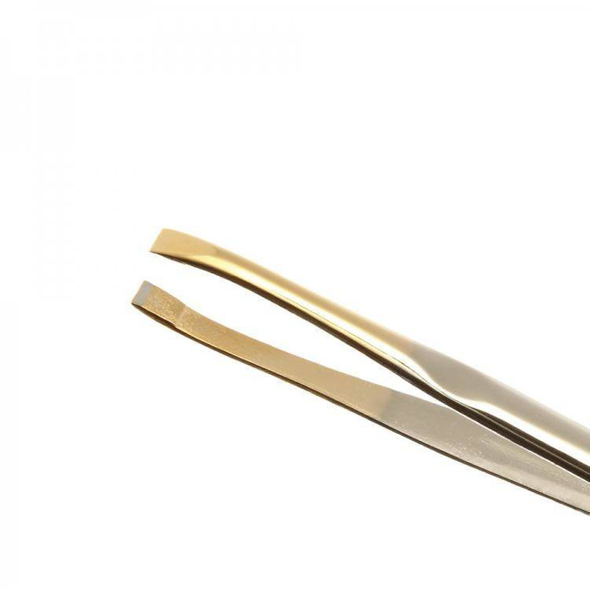 Straight Eyebrow Tweezers - Gold