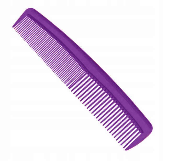 Large hair comb black, purple