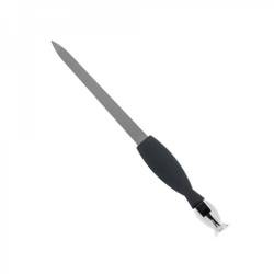 Double-Sided Sapphire Nail File with Trimmer and Soft Touch Handle - 10cm