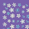 Nail stickers blue and white flowers
