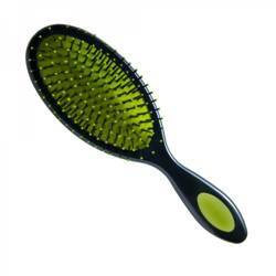 Large, oval green hairbrush