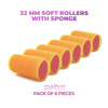 Sleeping hair rollers with Velcro with a sponge - 32 mm