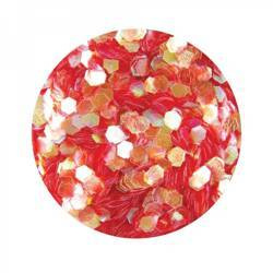 Honeycomb Hologram Glitter for Nails - Red