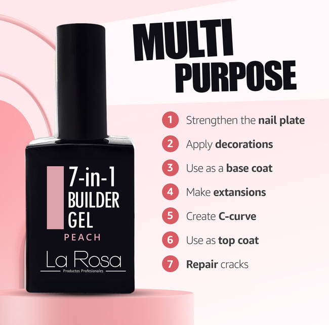 LaRosa 7-in-1 BUILDER GEL in a Bottle - PEACH