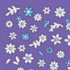 Adhesive Nail Art Decals - Blue & White Flowers with Leafs