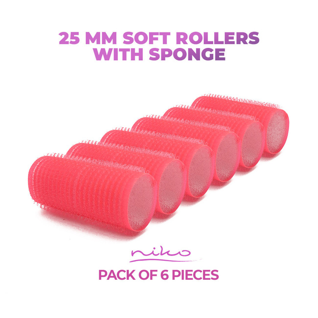 Sleeping hair rollers with Velcro with a sponge - 25 mm