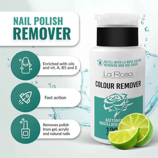 Non-acetone nail polish remover – pump bottle and refill 1190 ml