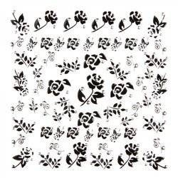 Adhesive Nail Art Decals - Zircon Black Roses