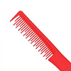 Hair comb with plastic fork - red