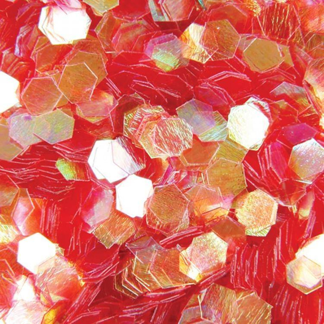 Honeycomb Hologram Glitter for Nails - Red