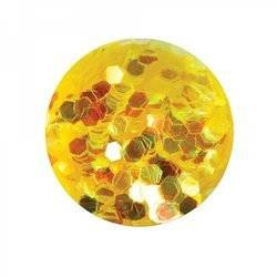 Honeycomb Hologram Glitter for Nails - Yellow