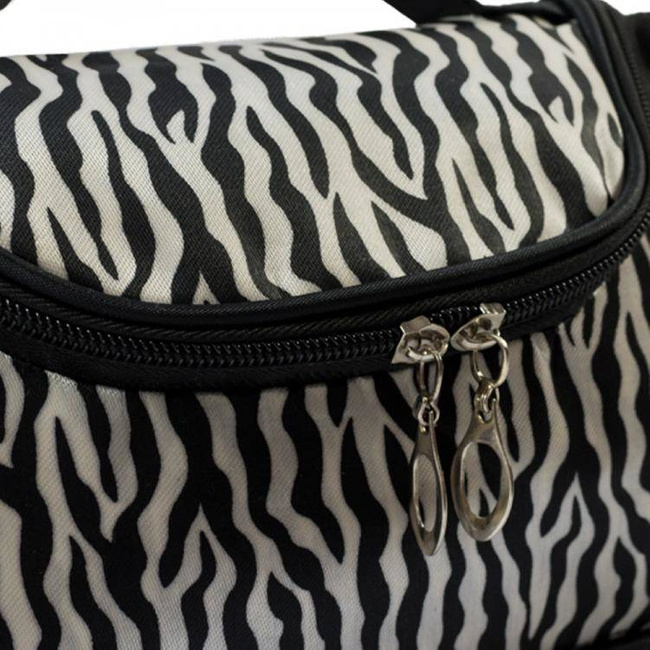 Cosmetic Organizer Bag with Mirror Zebra