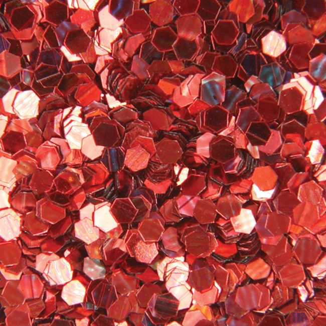 Honeycomb Hologram Glitter for Nails - Red