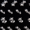 Nail stickers silver flowers