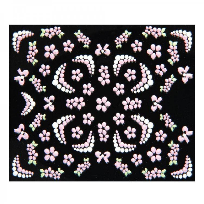Nail stickers pink white patterns
