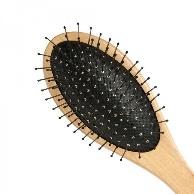 Wooden hair brush - metal bristle