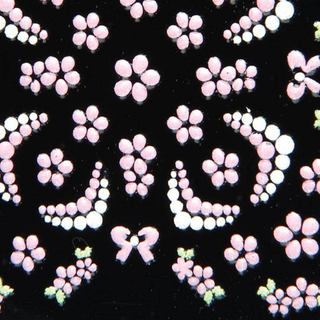 Nail stickers pink white patterns