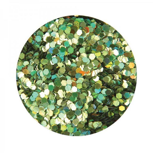 Honeycomb Hologram Glitter for Nails - Green