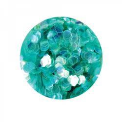 Honeycomb Hologram Glitter for Nails - Turquoise