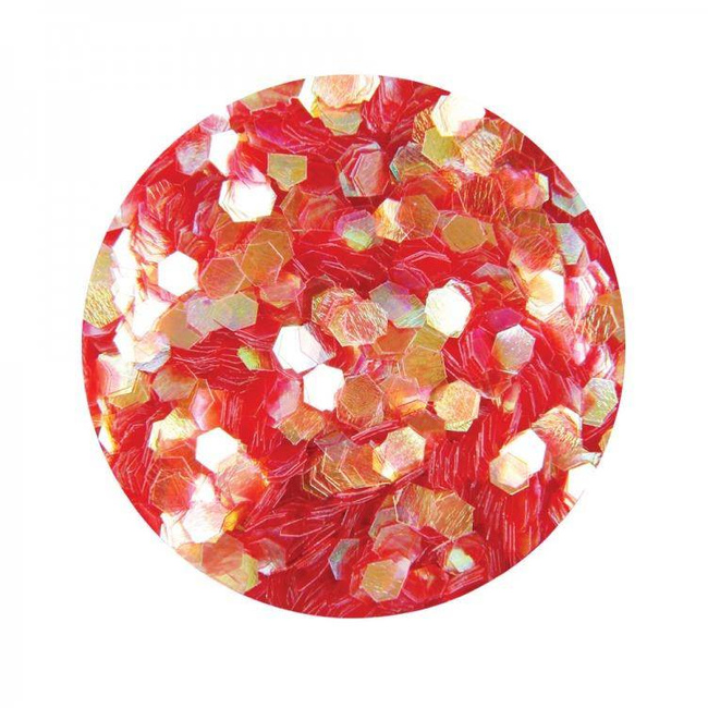 Honeycomb Hologram Glitter for Nails - Red