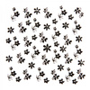 Nail stickers silver flowers with zircons