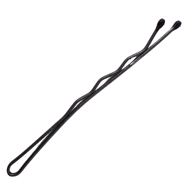 Waved hair grip ball pointed La Rosa 6 cm - Brown