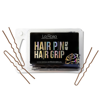 La Rosa matte gold crimson hairpiece 6.5 cm