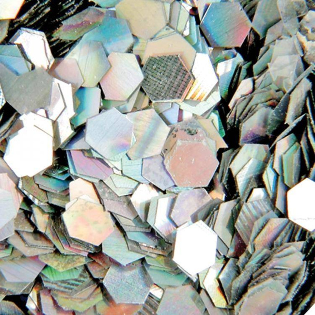 Honeycomb Hologram Glitter for Nails - Silver
