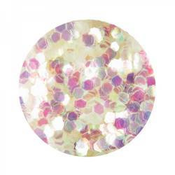 Honeycomb Hologram Glitter for Nails - White