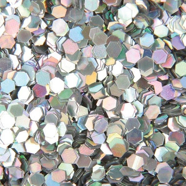 Honeycomb Hologram Glitter for Nails - Silver
