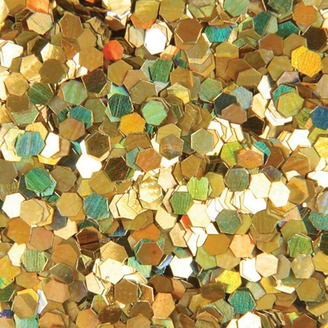 Honeycomb Hologram Glitter for Nails - Gold