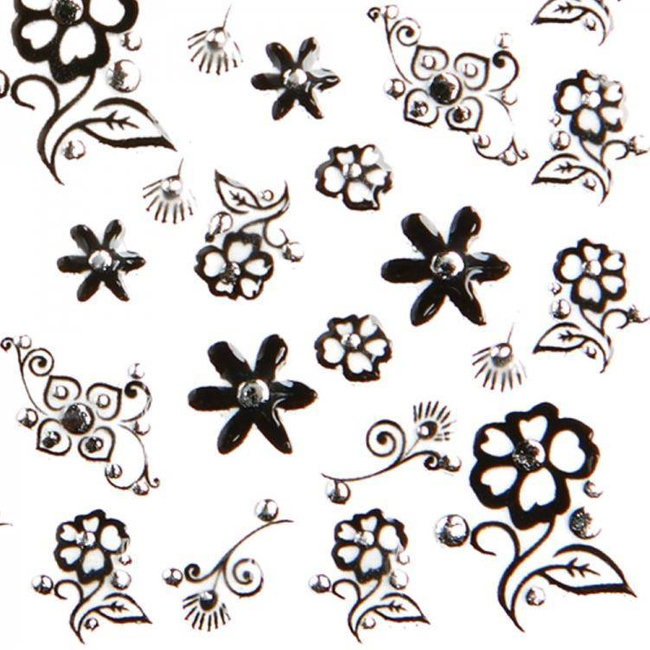 Flower nail stickers with zircons