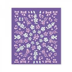 Nail stickers pink and white flowers bows