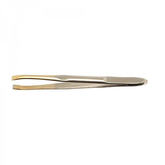 Straight Eyebrow Tweezers - Gold