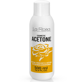 LaRosa COSMETIC ACETONE 500 ml The strongest formula with additives that protect nails and the skin around the nails.