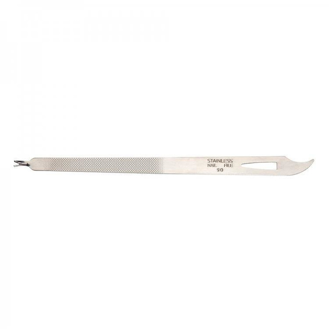 Double-sided Metal Nail File with Cuticle Pusher and Trimmer
