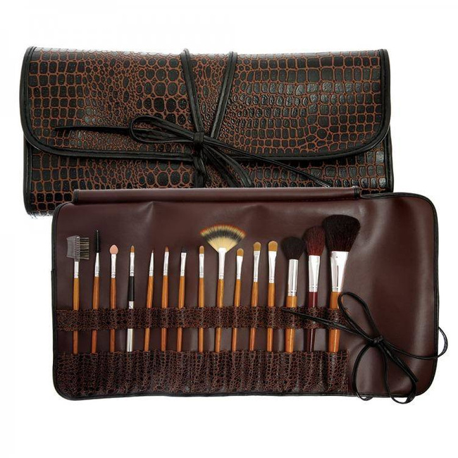 Makeup Brushes with Natural Bristles -15 pcs Set
