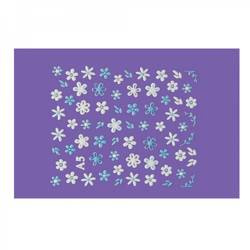 Nail stickers blue and white flowers