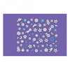 Adhesive Nail Art Decals - Blue & White Flowers with Leafs