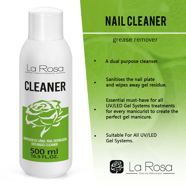 LaRosa CLEANER Nail Cleanser for gel nails 500 ml, pleasant lemon aroma