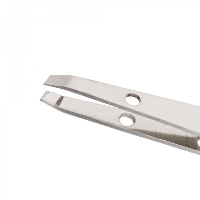 Angled Eyebrow Tweezers with Holes