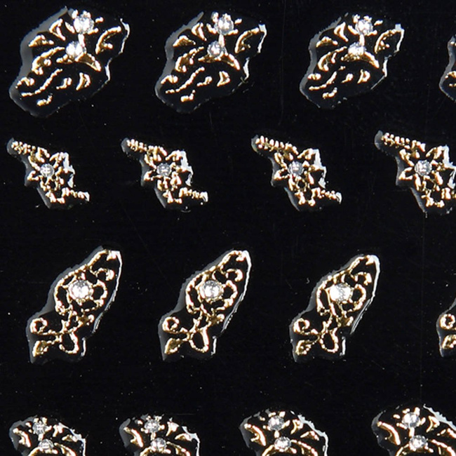 Gold nail stickers with zircons